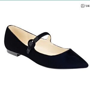 Marc Fisher Blue Velvet Stormy pointed toe Mary Jane flats 6.5M
